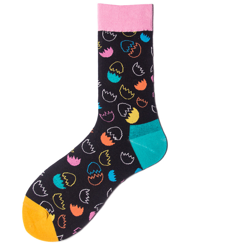 Large Size Flamingo Colorful Men And Women Socks Tube Socks Tide Easter Egg Sports Socks